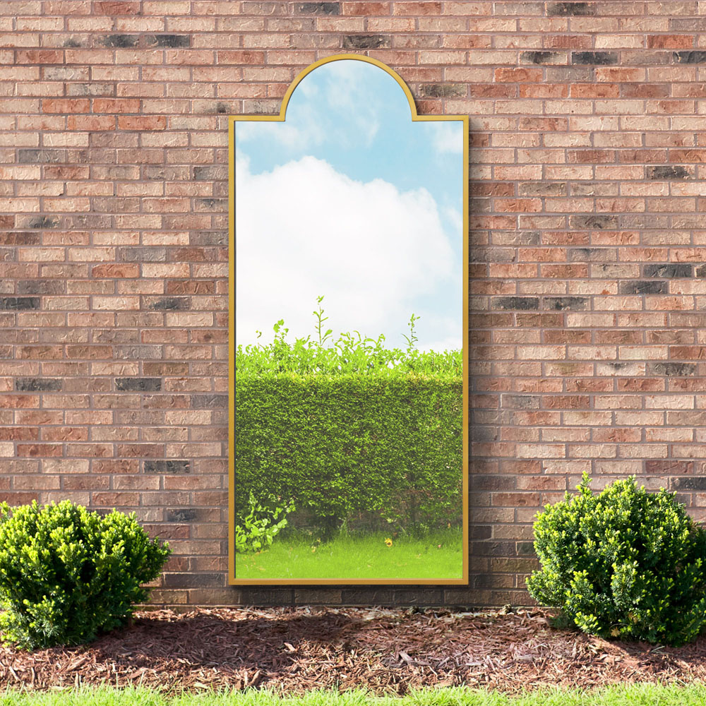 MirrorOutlet The Genestra Gold Contemporary Wall and Leaner Garden Mirror 190 x 85cm Image 5