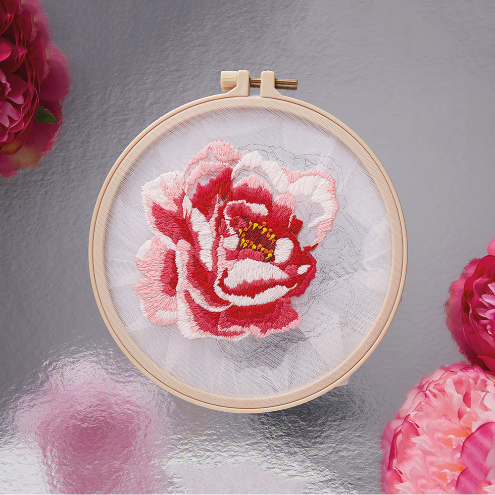 Simply Make Peony Embroidery Craft Kit Image 2