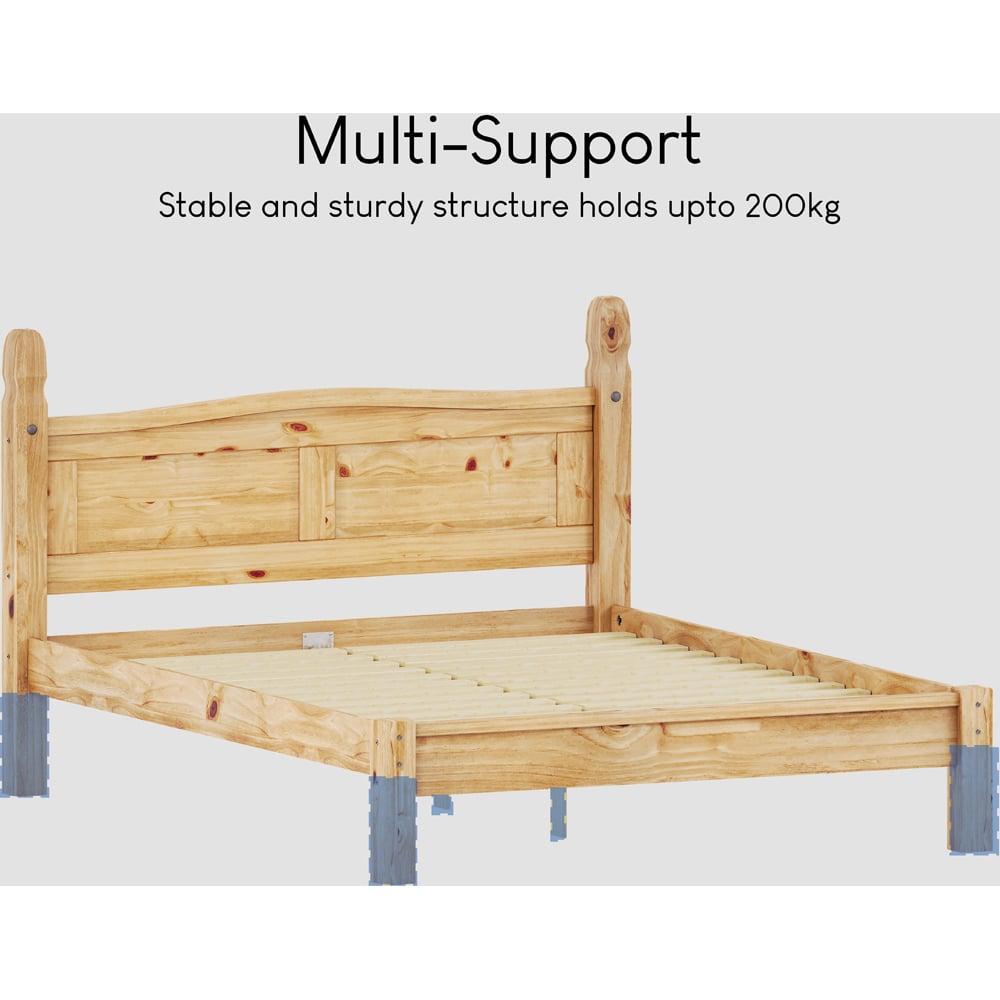 Vida Designs Corona Double Pine Low Foot Wooden Bed Frame Image 5