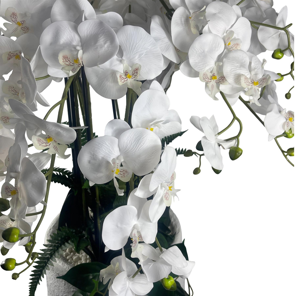 Leaf White Orchid Display Artificial Plant in Pot 5ft Image 3