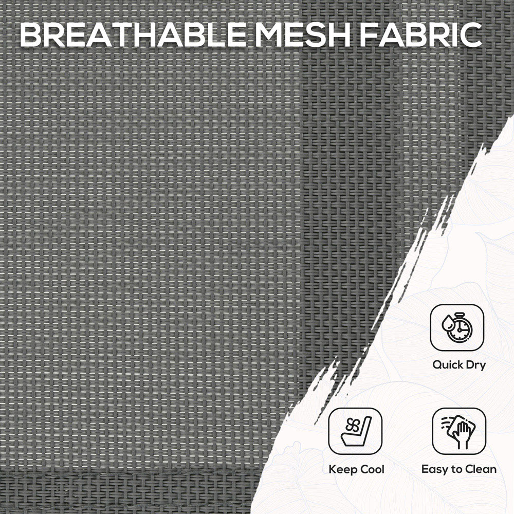 Outsunny 6 Seater Black Steel Garden Dining Set Image 6