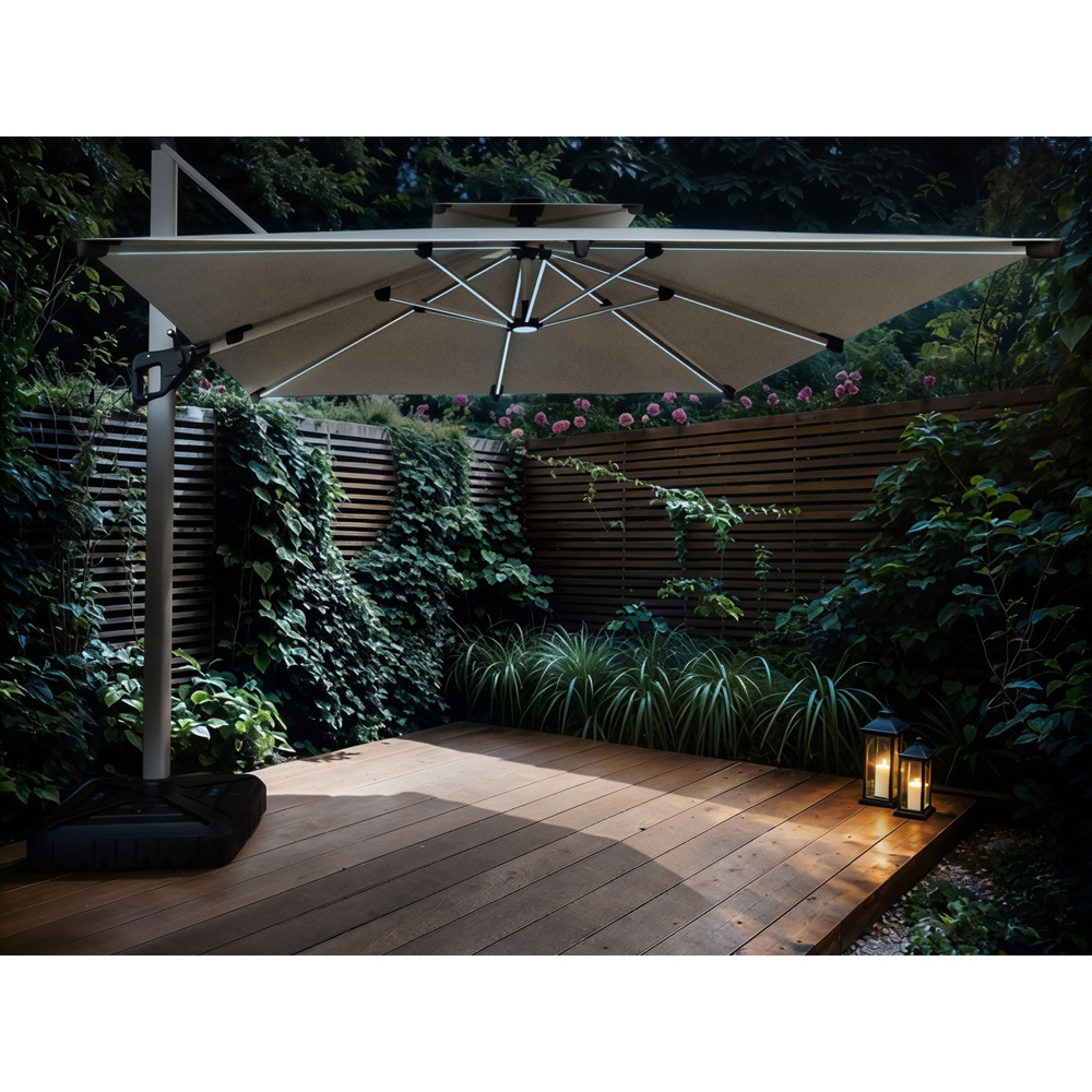 SOLACE+CO Soleil Solar LED Garden Parasol Image 8
