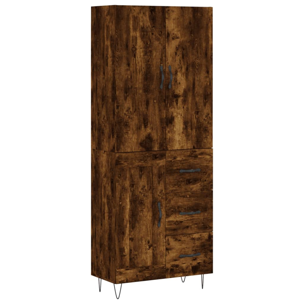 vidaXL 3 Door 3 Drawer Smoked Oak Highboard Image 2