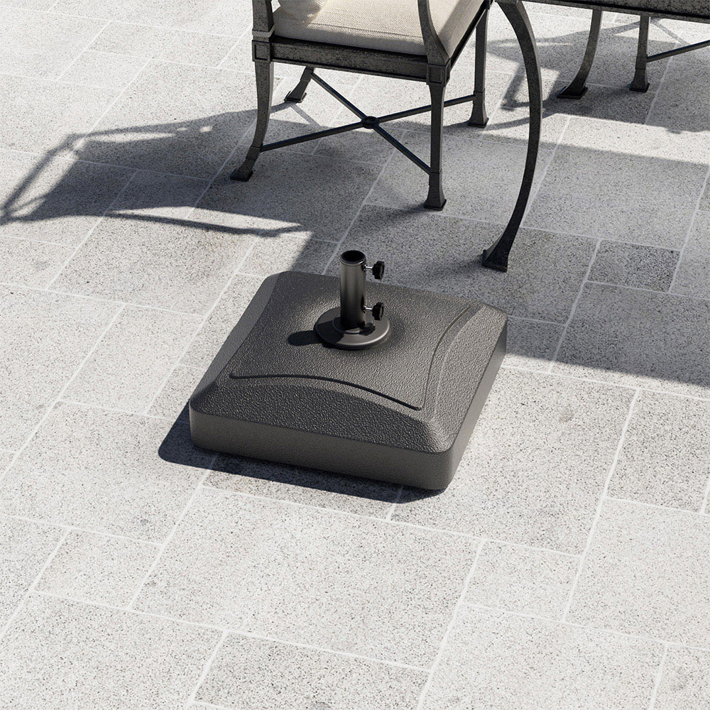 Living and Home HDPE Freestanding Square Parasol Tank Base with Cross Tile and Wheels 55cm Image 8