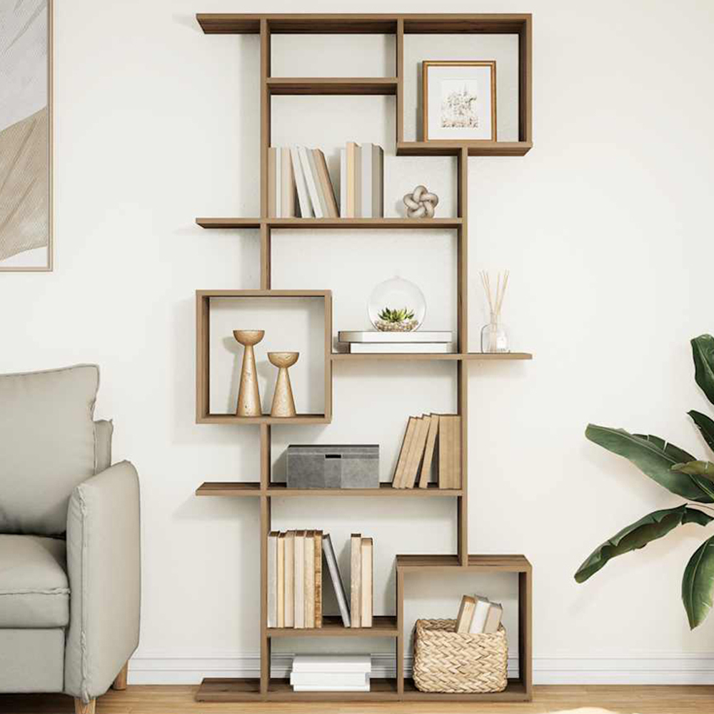vidaXL 9 Shelf Artisian Oak Bookcase Image 1
