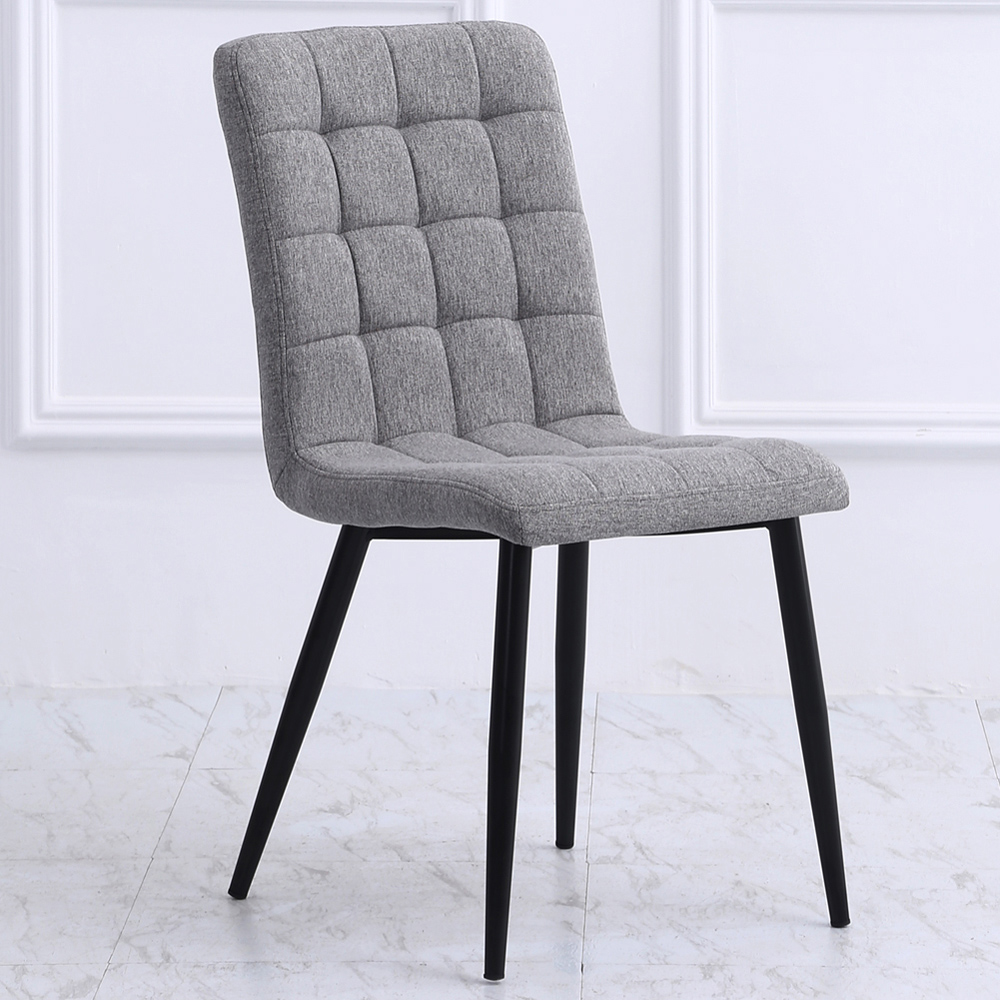 Living and Home Set of 4 Dark Grey Tufted Dining Chair Image 7