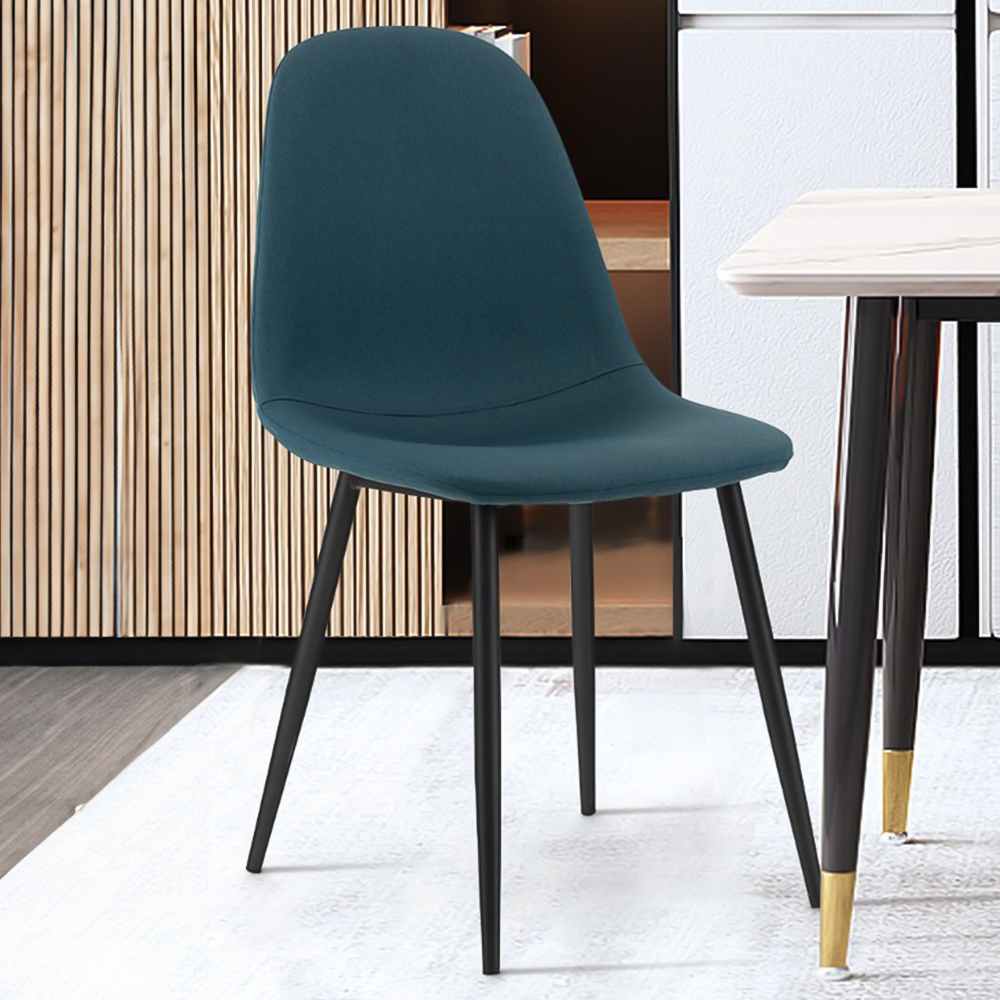 Costway Set of 2 Blue Upholstered Dining Chair Image 1