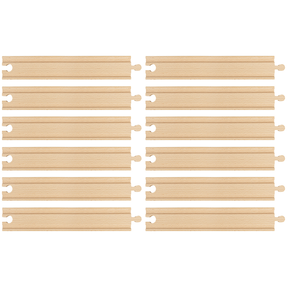 Bigjigs Rail Kids 12 Piece Long Straights Track Set Image 1