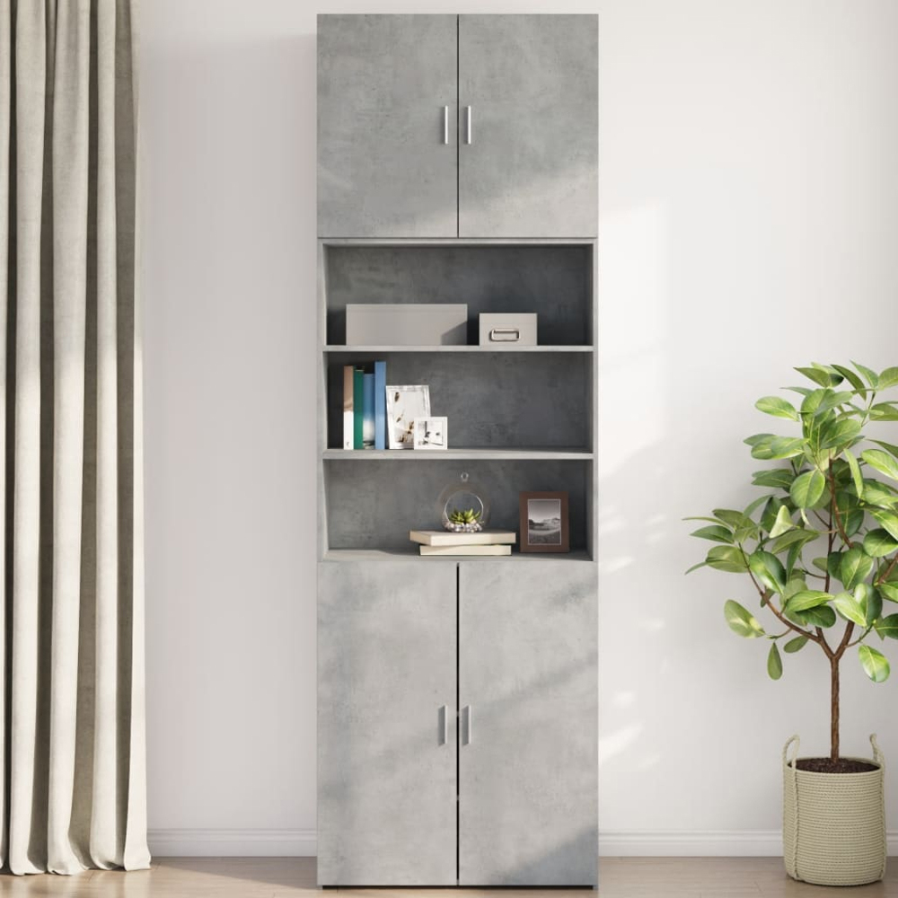 vidaXL 2 Door Concrete Grey Wooden Wall Cabinet Image 3