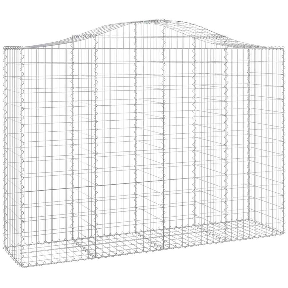 vidaXL Silver Galvanised Iron Arched Gabion Basket 200 x 50 x 140/160cm 12 Pack Image 1