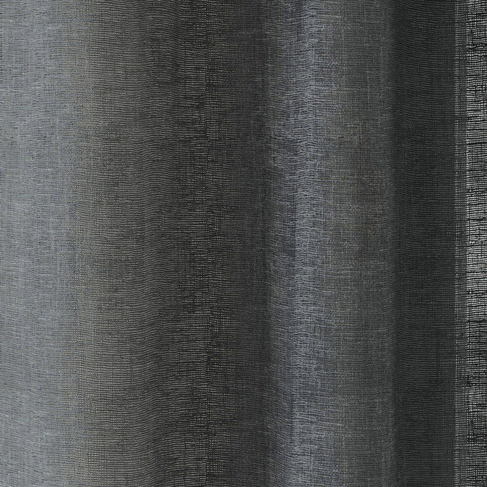 Tyrone Textiles Crete Charcoal Linen Look Eyelet Voile Panel Curtains 140 x 183cm Image 3