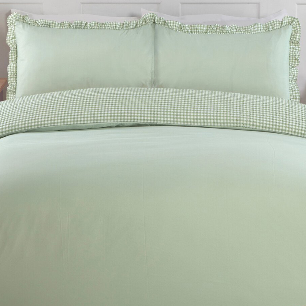 Josette Frill Duvet Set Green Superking Image 6