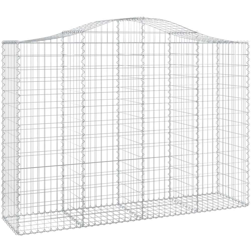 vidaXL Silver Galvanised Iron Arched Gabion Basket 200 x 50 x 140/160cm 30 Pack Image 1