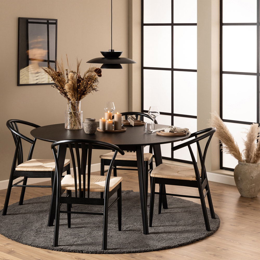 Florence Roxby Round Dining Table Black Image 9