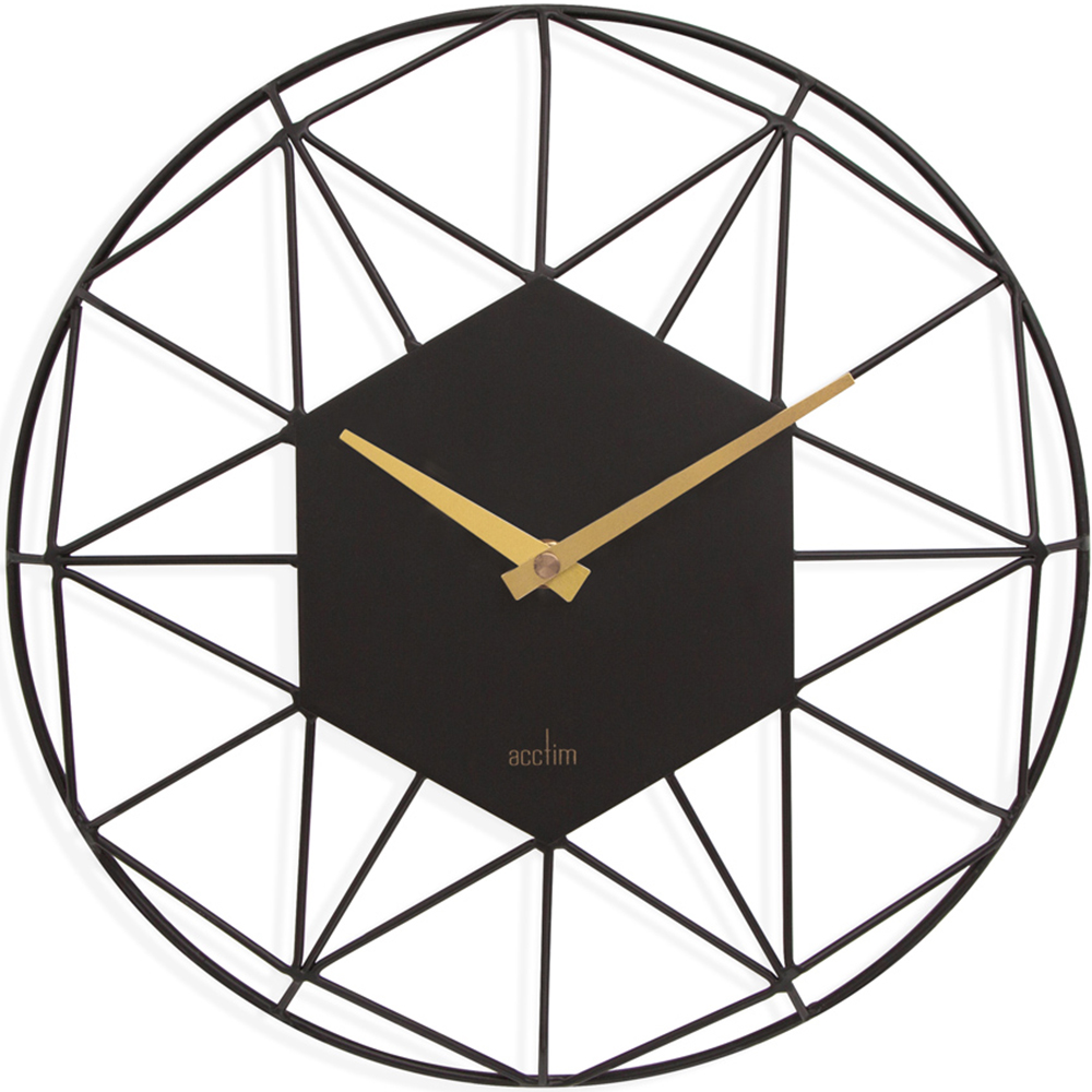 Acctim Alva Black Metal Wire Clock Image 1