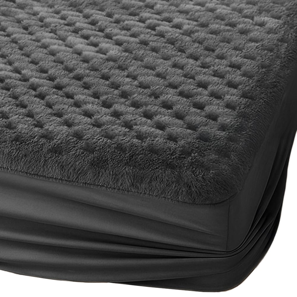 Velosso Double Chunky Popcorn Charcoal Fitted Sheet Image 1