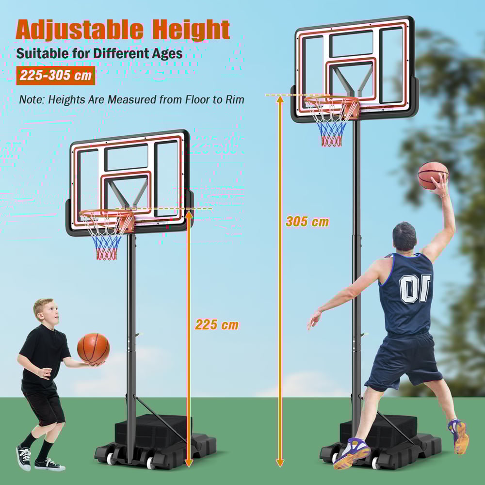 Costway Portable Height Adjustable Basketball Hoop and Goal System Image 4