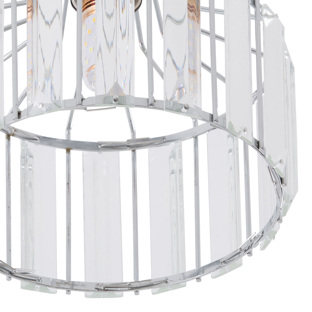 Living and Home E27 Screw Chrome Crystal Ceiling Light Image 5