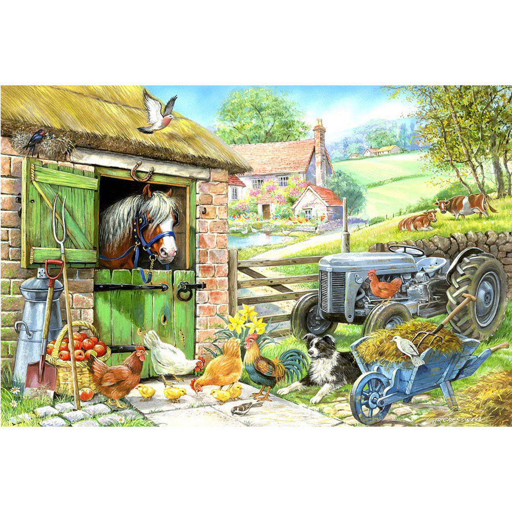 The House of Puzzles Down On The Farm 250 Piece Big Jigsaw Puzzle Image