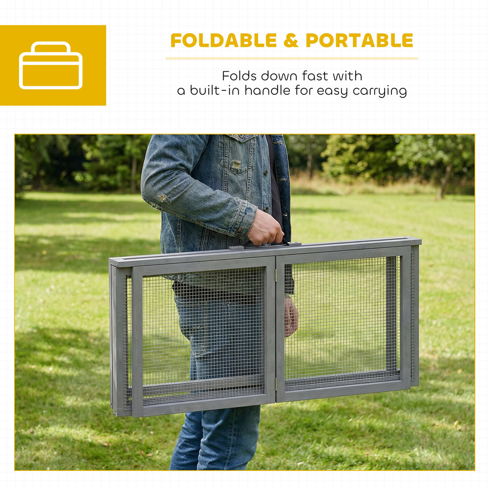 PawHut Foldable and Portable Rabbit Hutch with Open Top | Wilko