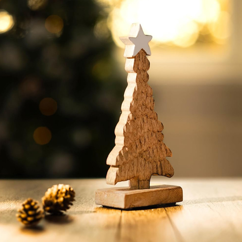 Marco Paul Carved Wooden Xmas Tree Image 5
