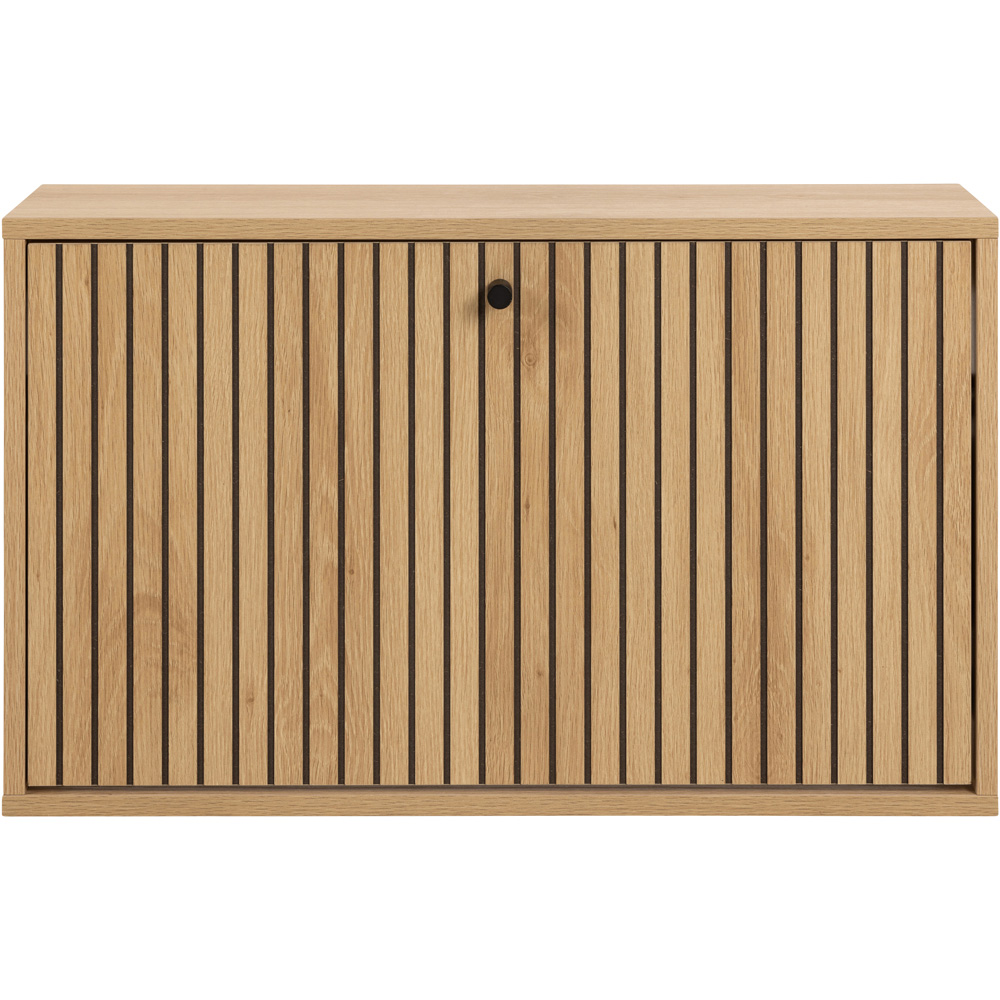 Florence Albany Single Flip Down Door Oak Shoe Cabinet Image 3