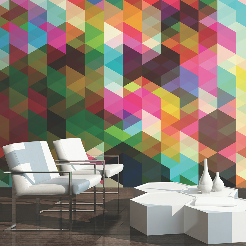 Origin Murals Geometrix Multicolour Wall Mural Image 1