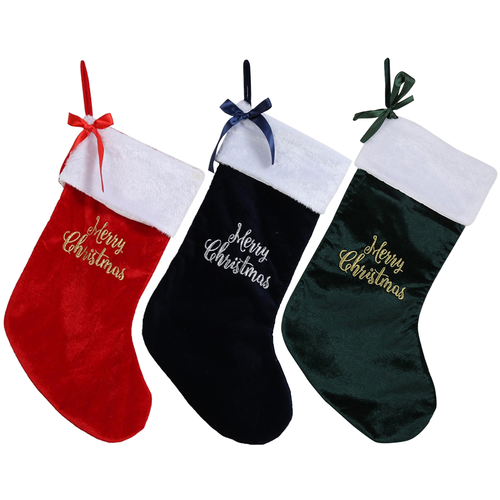 Merry Christmas Bow Stocking Image 1