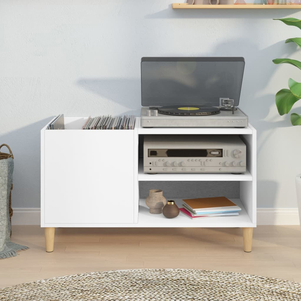 vidaXL 2 Shelf White Record Cabinet Image 1