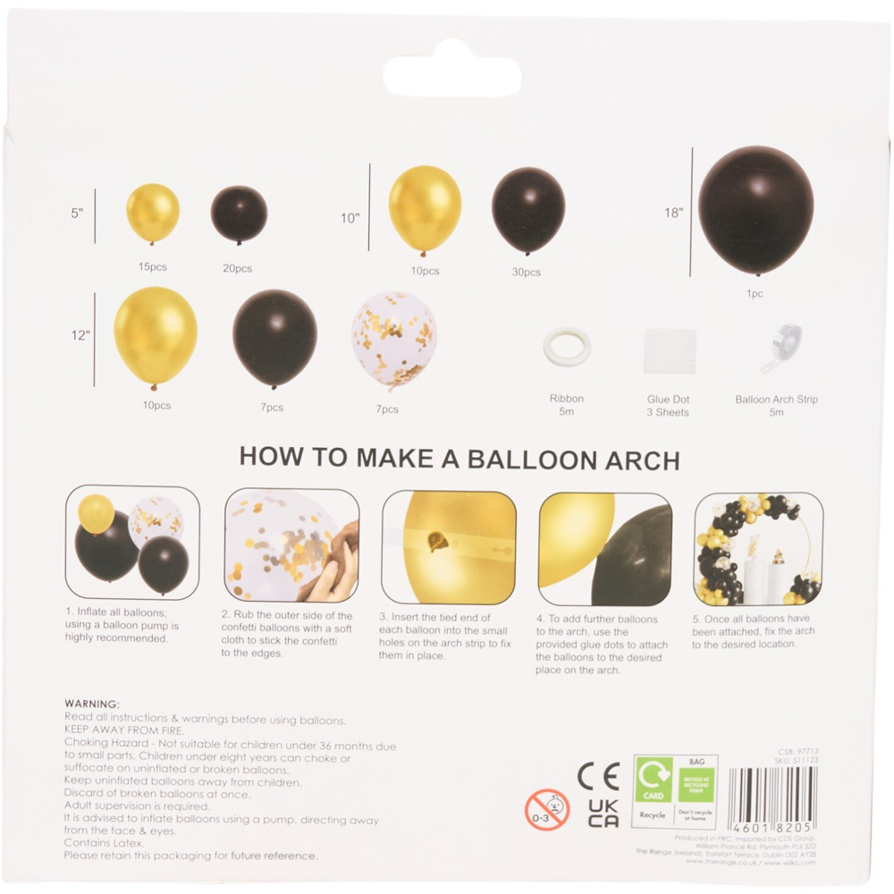 Balloon Arch Kit Black and Gold Image 3