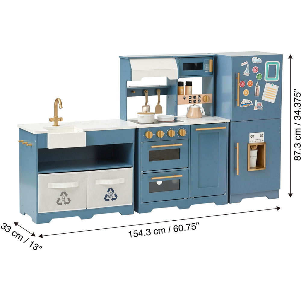 Teamson Kids Little Chef Stone Blue and Gold Atlanta Large Modular Play Kitchen Image 9