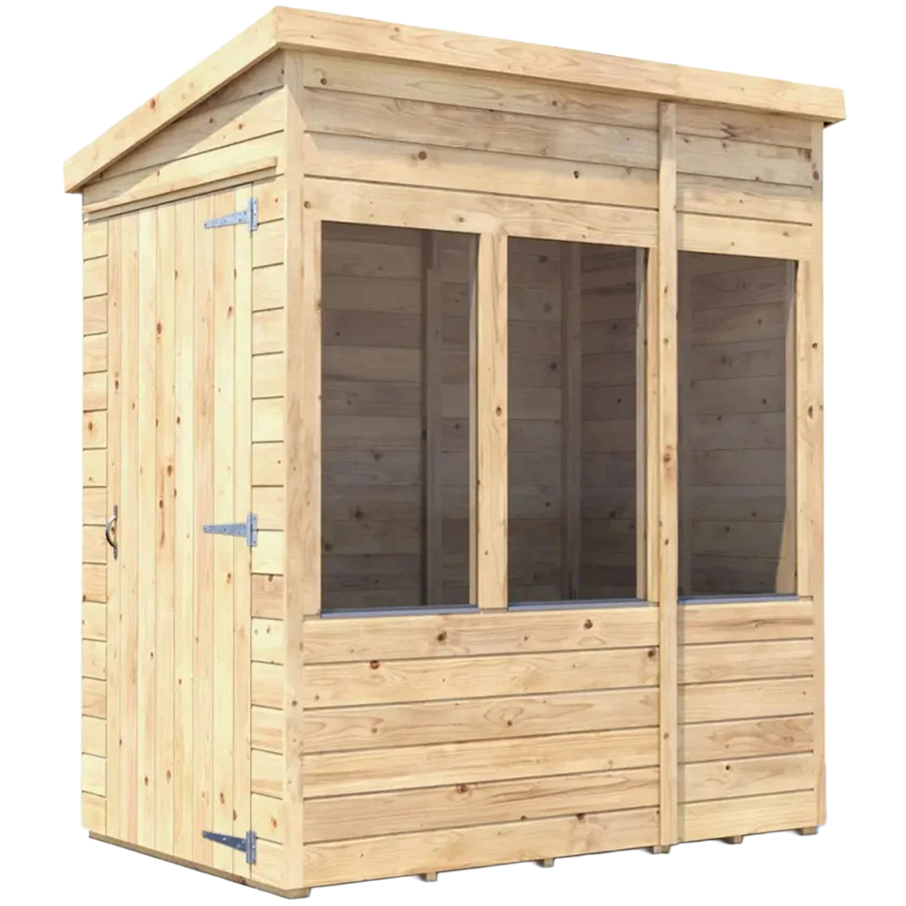 Dunster House Overlord 4 x 6ft Modular Brown Superfelt Pent Potting Shed Image 1