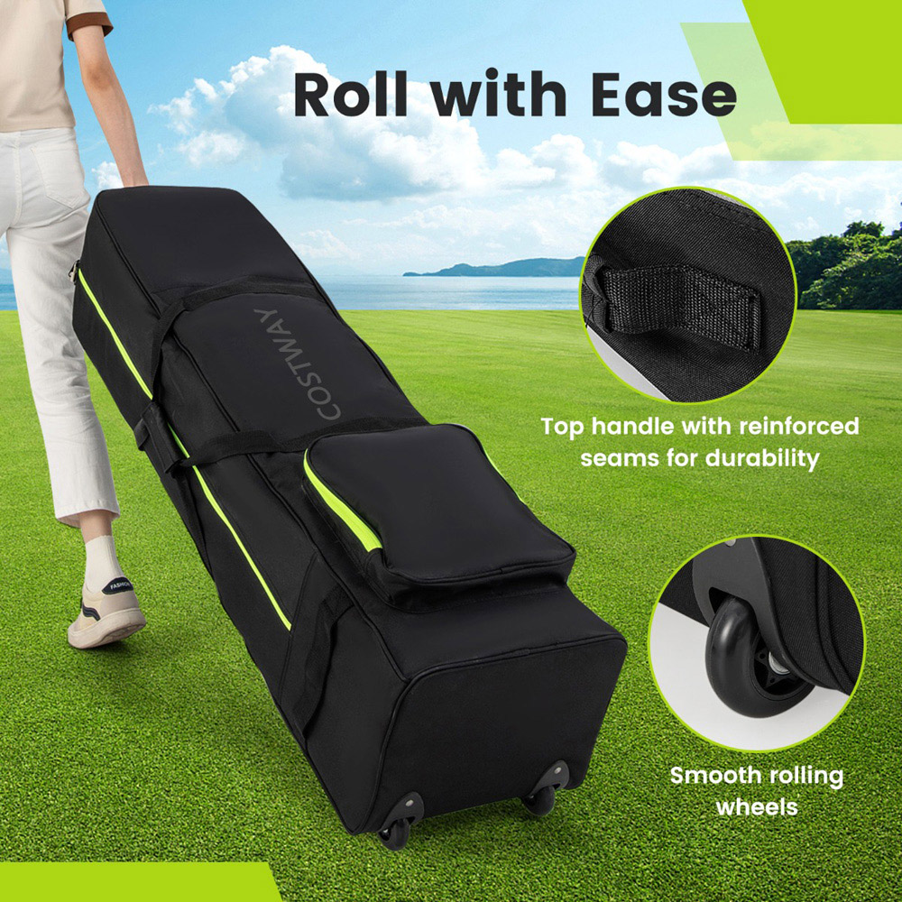 Costway Soft Sided Golf Travel Bag with Wheels Image 8