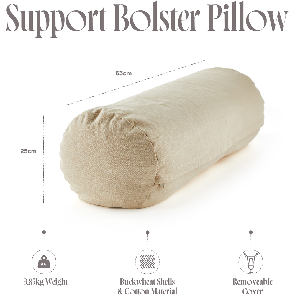Myga Sand Buckwheat Yoga Support Bolster Pillow Image 5