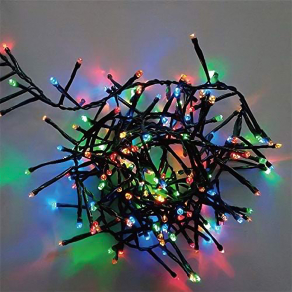 Shatchi 1920 Multicolour LED Multifunction Green Cable Christmas Cluster Light 28.8m Image 1