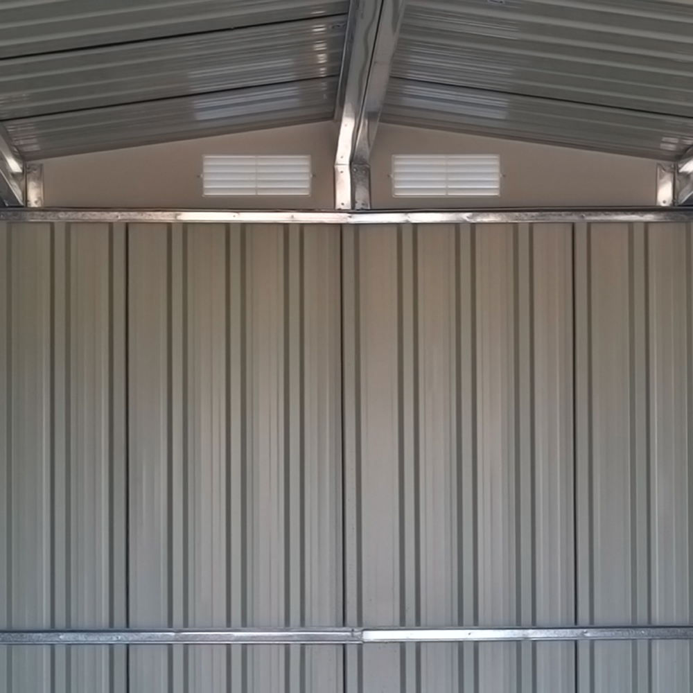 Living and Home 8.4 x 10ft Double Door Black Metal Garden Shed with Foundation Image 4