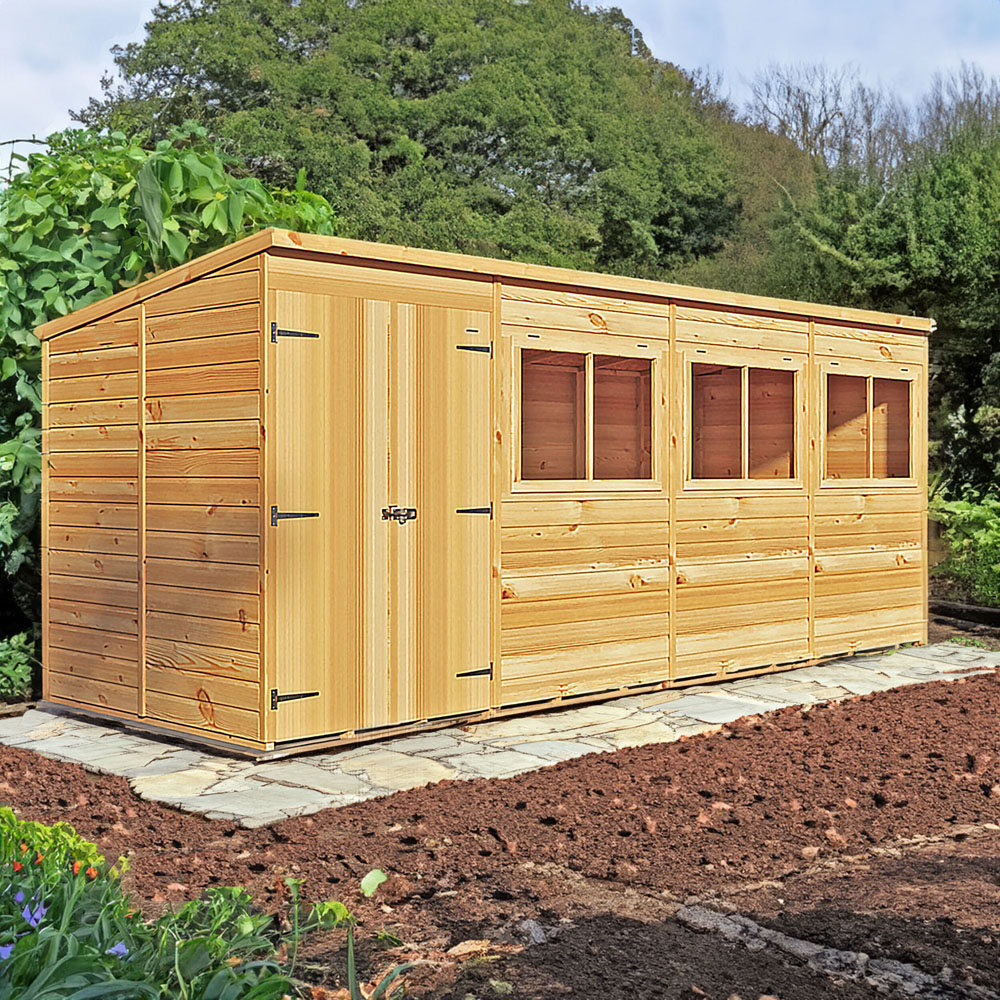 Shire 16 x 6ft Shiplap Pent Garden Storage Shed Image 2