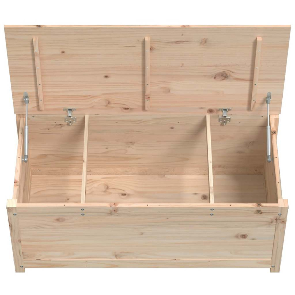 vidaXL Natural Solid Pinewood Storage Box with Lift Up Lid Image 7
