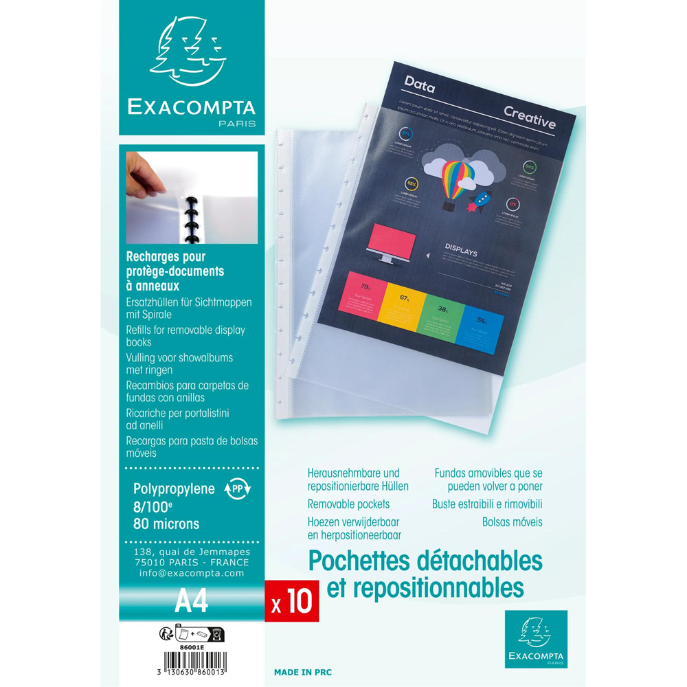 Exacompta Translucent Removable Display Book Refill 10 Pack Image 4