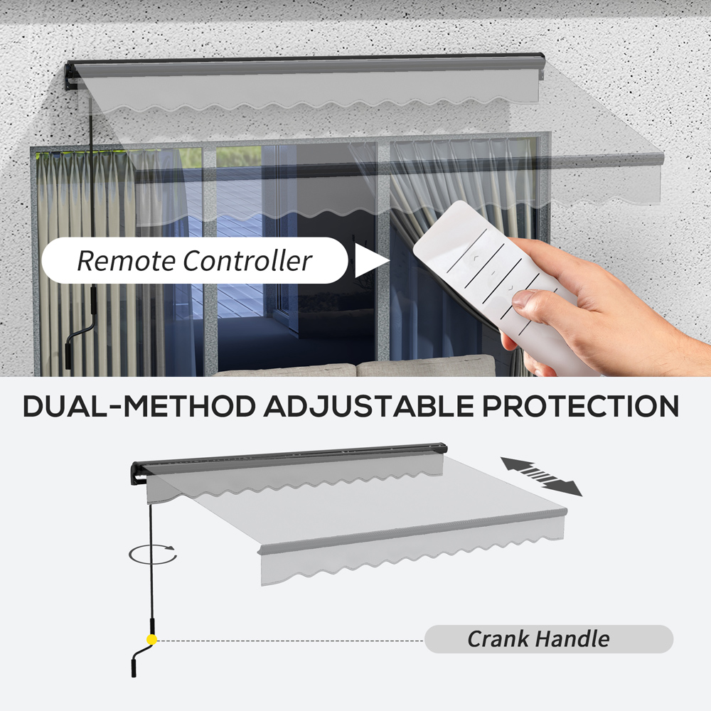 Outsunny Light Grey Electric Retractable Awning with Remote 3 x 2m Image 4