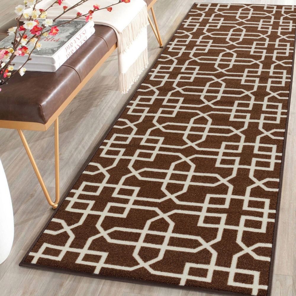 Smart Living Siam Brown and Cream Gel Back Non-Slip Mat 67 x 120cm Image 2