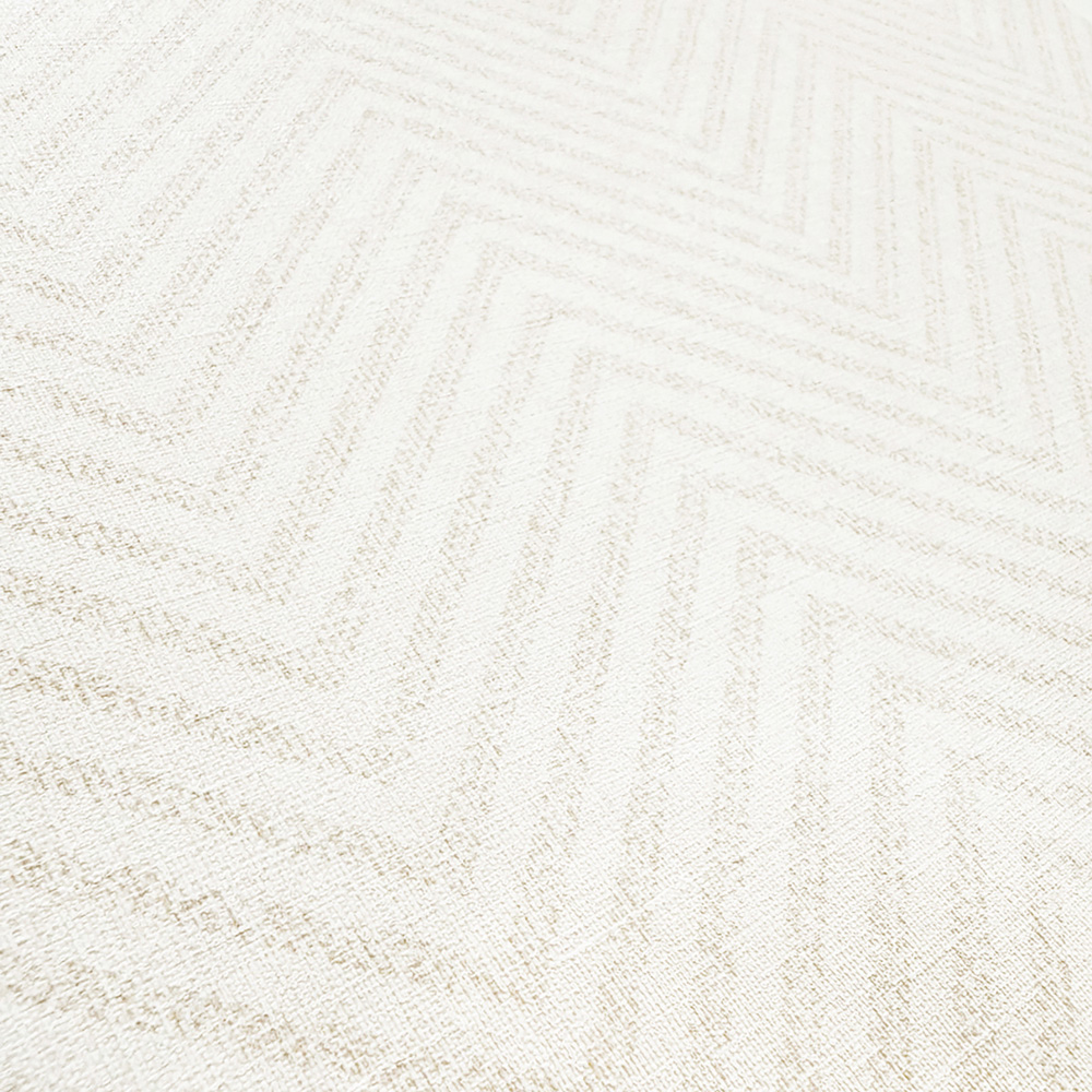Muriva Ren Woven Herringbone Texture Cream Wallpaper Image 2