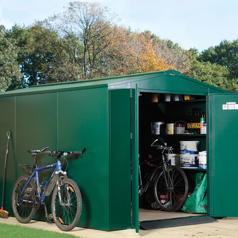 Asgard Gladiator 7 x 11ft Double Door Grey High Security Apex Garden Shed Image 2