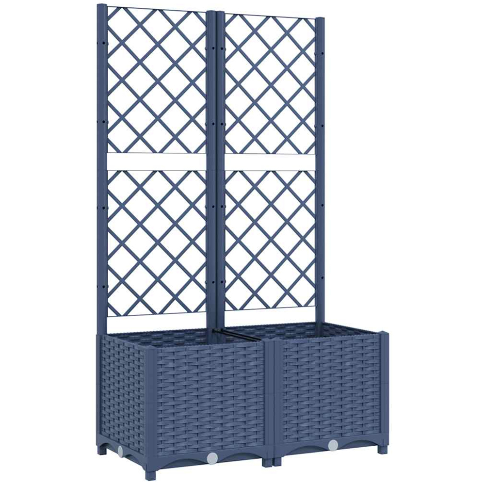 vidaXL Blue Garden Planter with Trellis 80 x 40 x 136cm Image 1