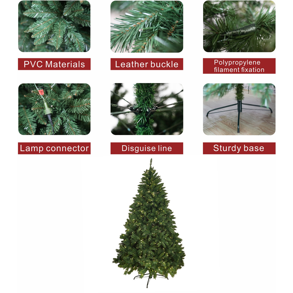 Abrihome Pre Lit Artificial Christmas Tree with Hinged Branches 6ft Image 3