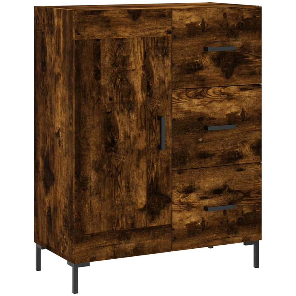 vidaXL 3 Door 3 Drawer Smoked Oak Highboard Image 7