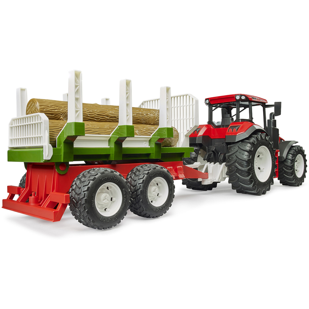 Bruder Kids ROADMAX Tractor with Forestry Trailer and 3 Trunks Playset Model Image 5