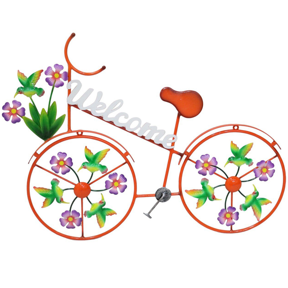 Indoor and Outdoor Welcome Floral Bike - Multicolour Image 1