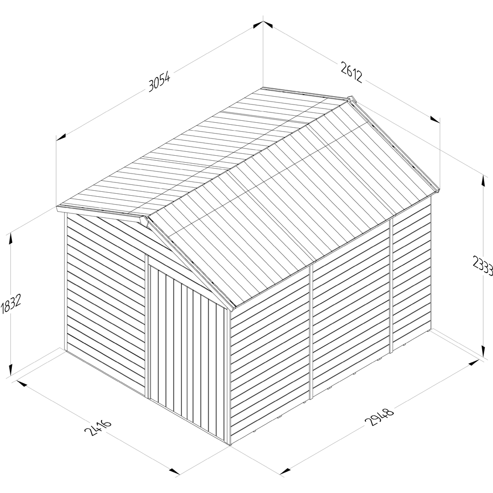 Forest Garden Timberdale 8 x 10ft Apex Shed Image 9