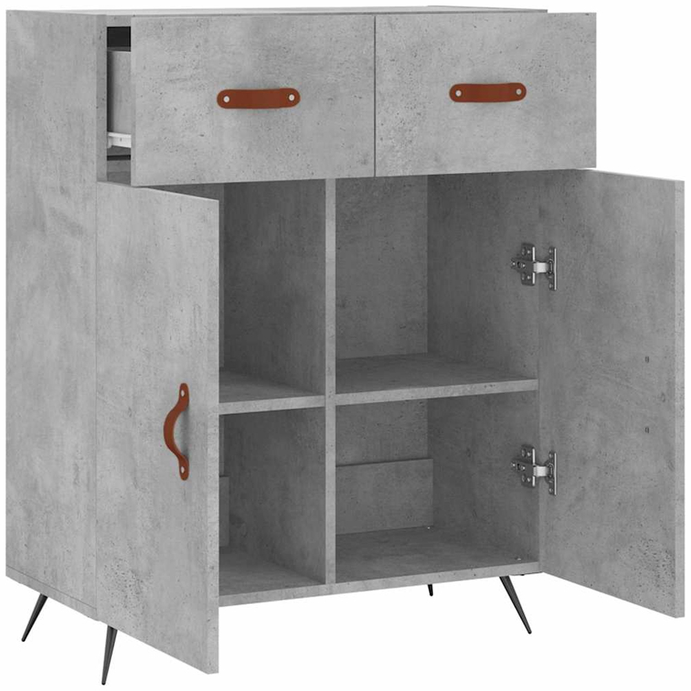 vidaXL 2 Door 2 Drawer Concrete Grey Sideboard Image 5